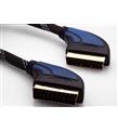 S-link SLX-938 Scart To Scart 10mt Gold Kılıflı Kablo