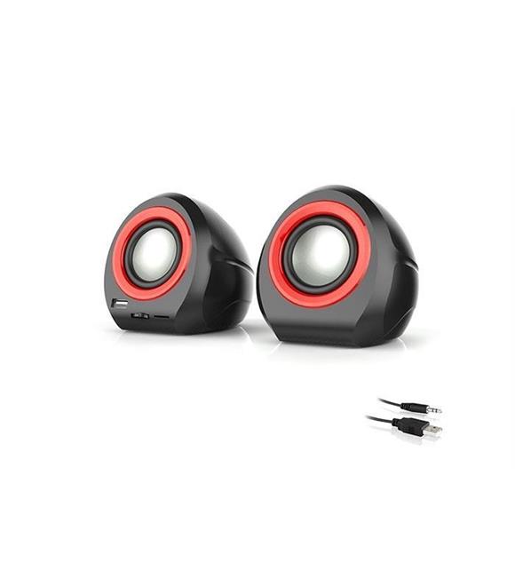 Mikado MD-179 Siyah-Kırmızı Usb+Sd+Fm Radyolu Speaker