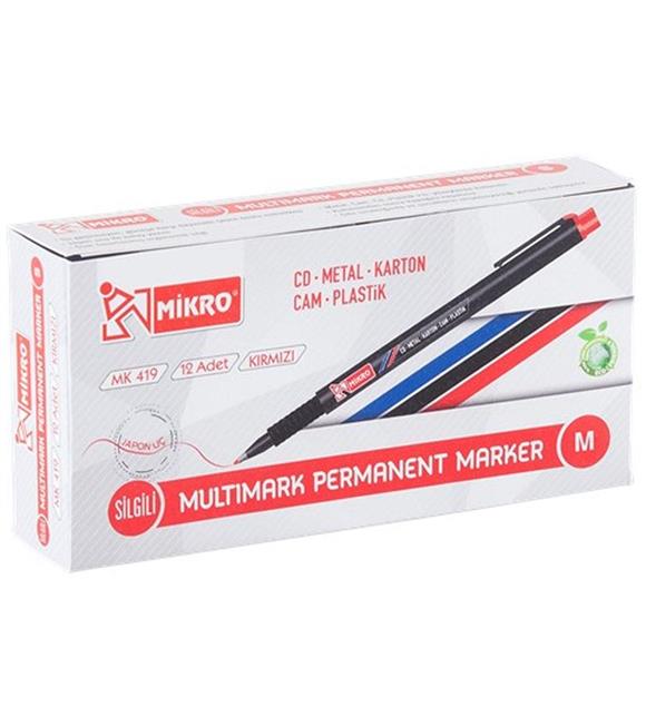 Mikro Asetat Kalemi Permanent M Seri Kırmızı MK 419