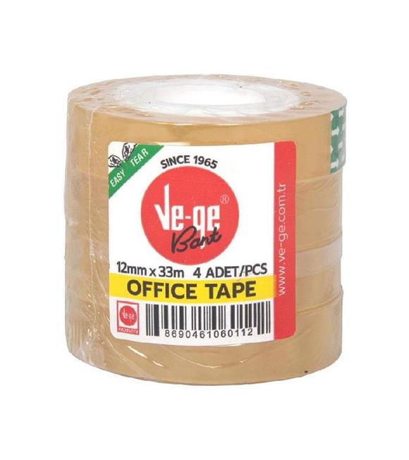 Vege Selefon Bant Offıce Tape 12x33 ( 4 Lü Paket)