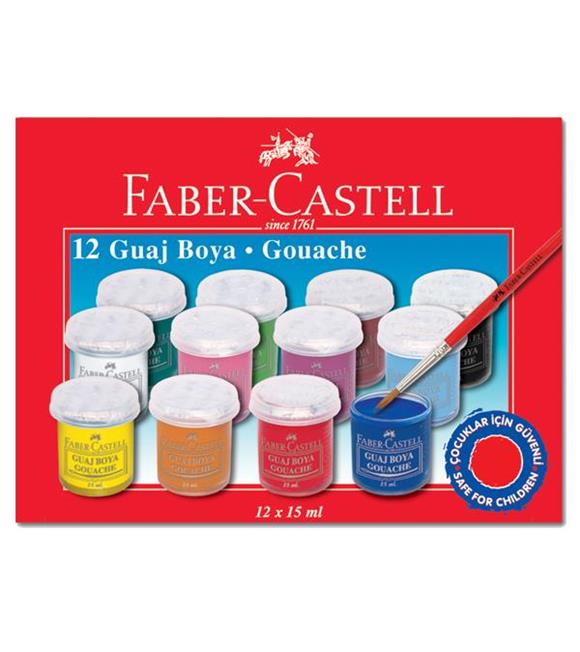 Faber-Castell Guaj Boya Şişe 12 Renk 5170 160401