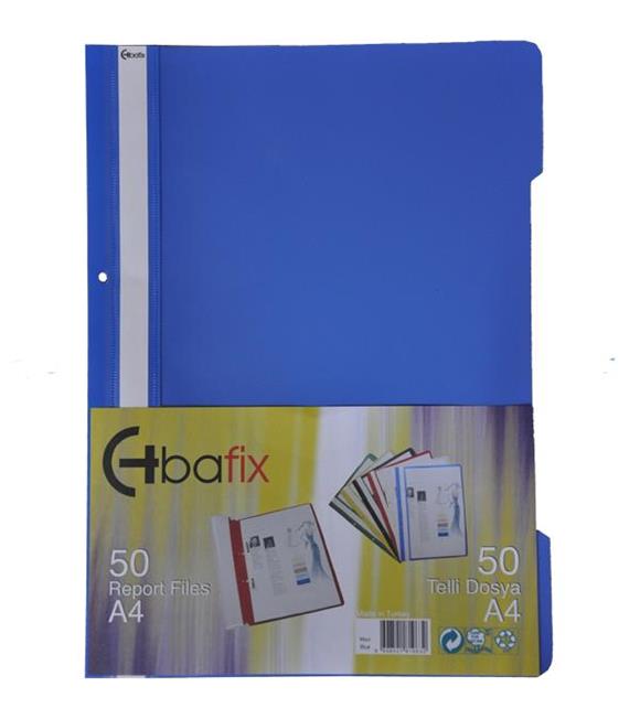 Bafix Telli Dosya Plastik XL Mavi A4