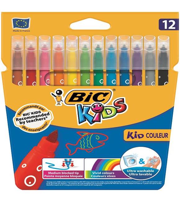 Bic Keçeli Boya Kalemi Kids Couleur Yıkanabilir 12 Renk 920293