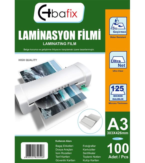 Bafix Laminasyon Filmi A3 125 MIC 303-426