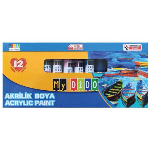 Mydido My Dido Akrilik Boya Set 12 Renk 9 ML Tüp MY14 Okula Dönüş Kampanyası Boya Gereçleri
