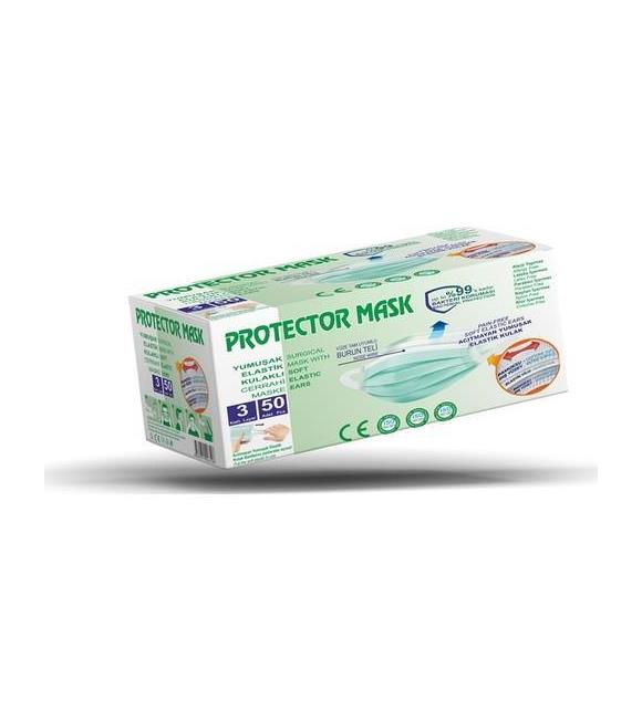 Protector 3 Katlı Meltblown Yumuşak Elastik Kulaklı 50li Cerrahi Maske