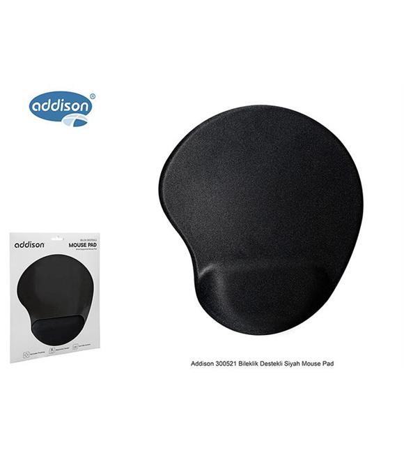 Addison 300521 Bileklik Destekli Siyah Mouse Pad