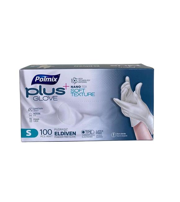 Polmix Plus Glove Nano-Tech Şeffaf Eldiven Small 100lü