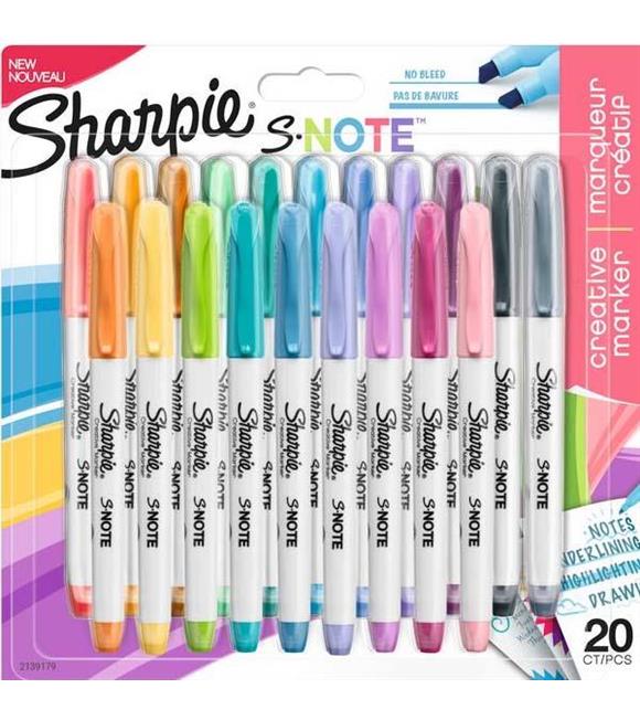 Sharpie Fosforlu Kalem Snote Çok İşlevli Karışık 20 Li Bls