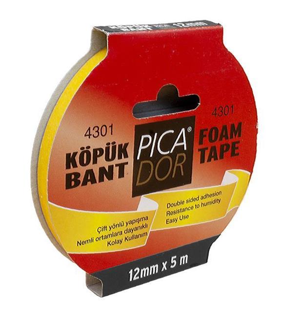 Picador Çift Taraflı Bant Köpük Rulo Askılı 12x 5 Mt 4301