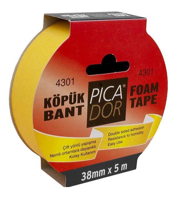 Picador Çift Taraflı Bant Köpük Rulo Askılı 38x5 Mt 4301