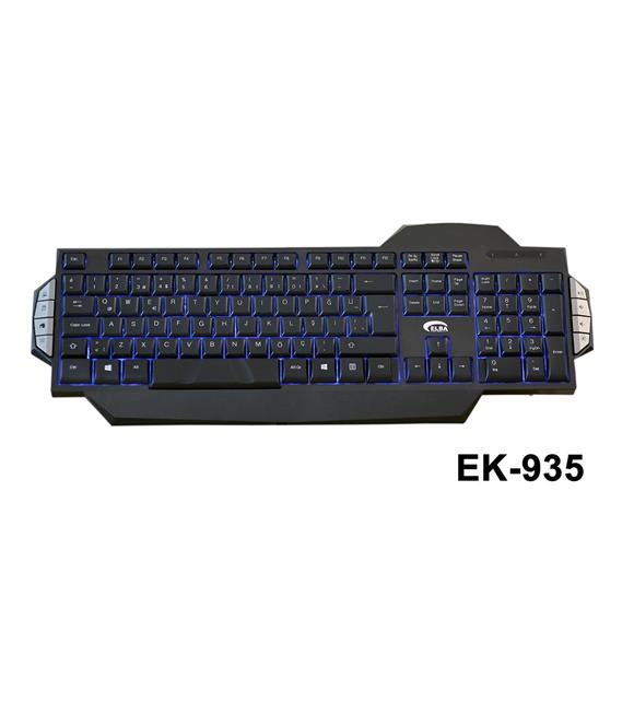Elba EK-935 Q Usb Siyah Mavi Ledli Kablolu Gaming Işıklı Klavye
