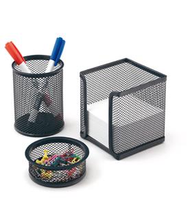 Mas Masa Seti Ataşlık-Kağıtlık-Kalemlik 3 LÜ Metal Perforeli Siyah 505