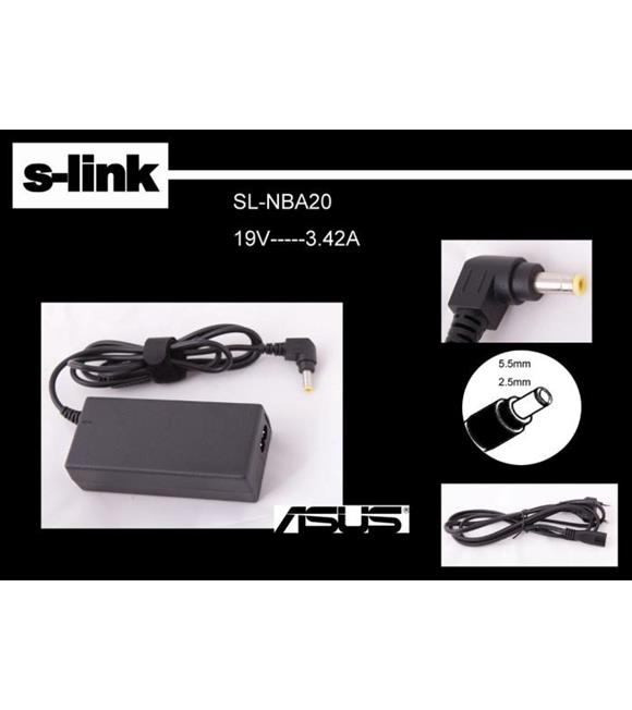 S-link SL-NBA20 19V 3.42A 5.5-2.5 Asus-Acer Notebook adaptörü
