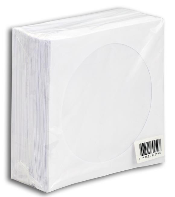 CD&DVD Zarfı Beyaz 80gr 100 lü Paket Pencereli