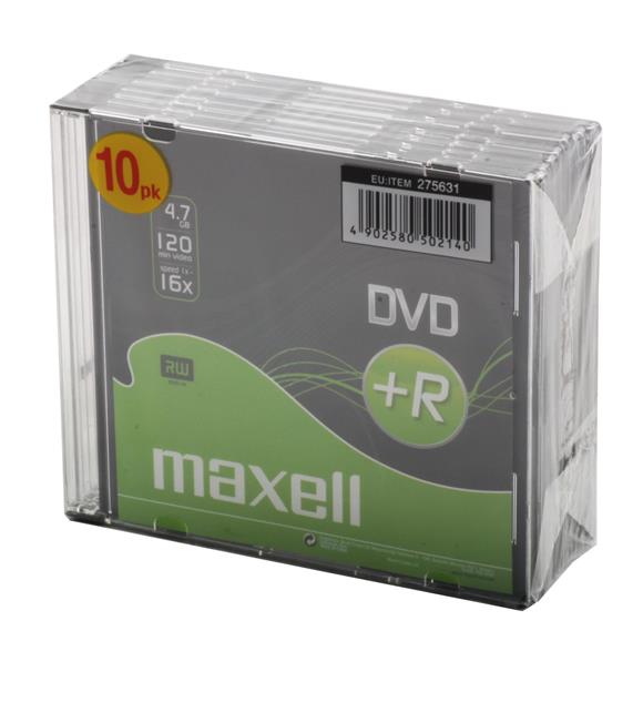 Maxell DVD+R 4.7GB 120min 16X İnce Kutulu 10 lu Paket