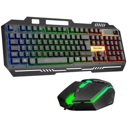 Hytech HKM-X86 QUIN Siyah Usb Gökkuşağı Zemin Aydınlatmalı Gaming Oyuncu Klavye + Mouse Set Yaza Özel