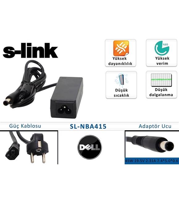 S-link sl-nba415 45w 19.5v 2.31a 7.4-5.0-0.6 Dell Notebook Adaptörü