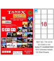 Tanex Laser Etiket 100 YP 63.5x46.6 Laser-Copy-Inkjet TW-2018