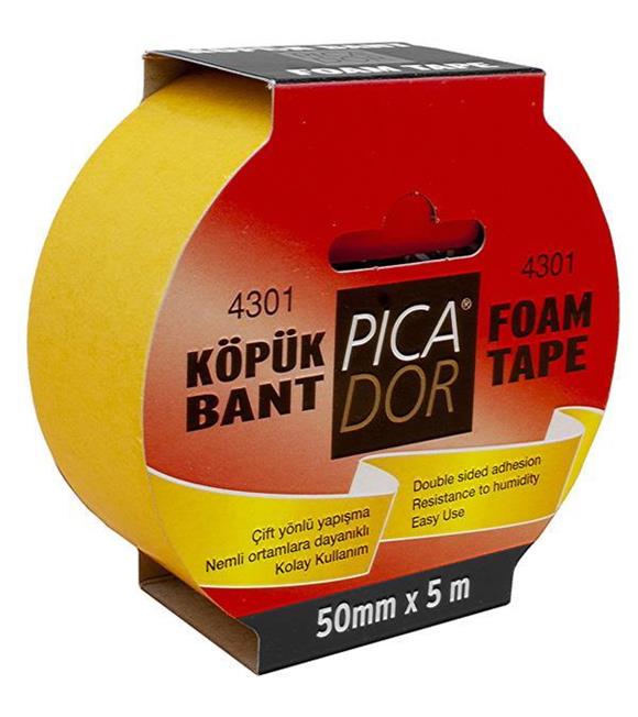 Picador Çift Taraflı Bant Köpük Rulo Askılı 50x5 Mt 4301