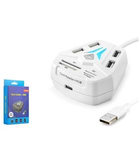 HADRON A068W USB Combo Hub Kart Okuyucu 8 Port Beyaz