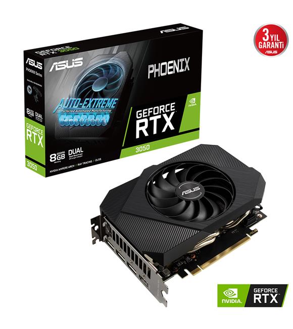 Asus Phoenix GeForce RTX3050 8G PH-RTX3050-8G 8GB GDDR6 128Bit DX12 Gaming (Oyuncu) Ekran Kartı