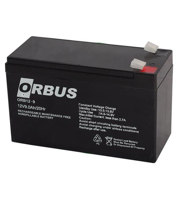 Orbus Orb-12v 9Ah Bakımsız Kuru Akü 150-65-90mm 2,6kg