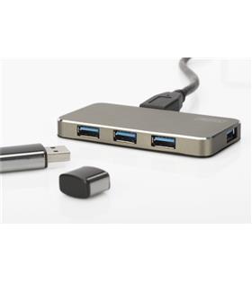Digitus DA-70240-1 4 Port USB 3.0 Hub, 5V-2A güç adaptörü dahil, alüminyumi DA-70240-1 Çevirici Ve Konnektörler