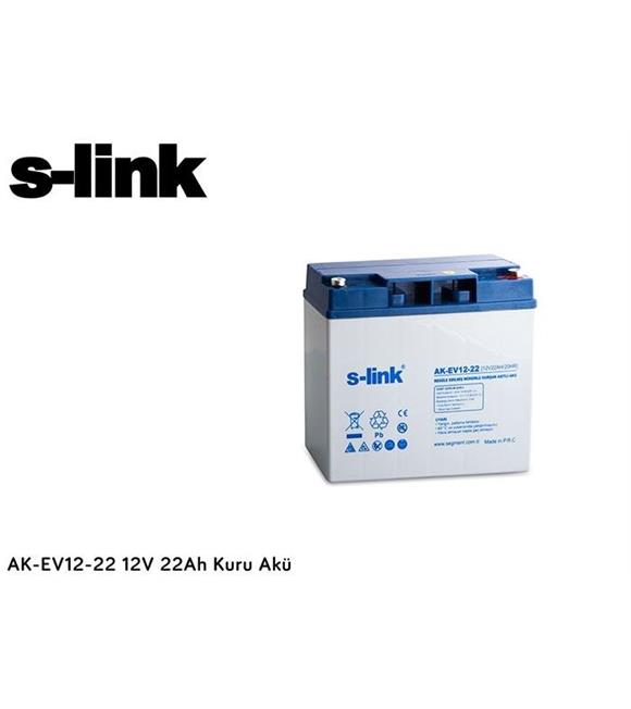 S-link AK-EV12-22 12v 22ah Bakımsız Kuru Akü_1