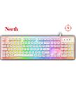 North Paladin Mekanik Hisli Türkçe RGB Beyaz Premium Gaming Klavye