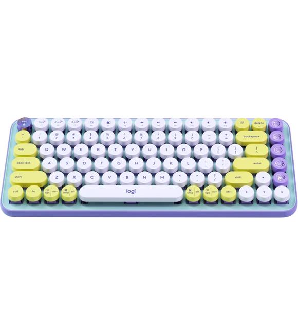 Logitech 920-010819 POP Keys Yellow-Lilac Kablosuz Mekanik Emoji Klavyesi