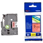 Brother TZE-421 9 mm Kırmızı Üzeri Siyah Laminasyonlu Etiket