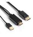 Dark DK-CB-AHDMIXDP2 HDMI to DisplayPort Dönüştürücü 2 Metre USB Güç Kablosu Destekli Kablo