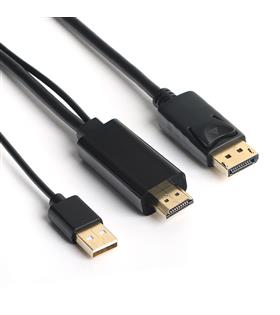 Dark DK-CB-AHDMIXDP2 HDMI to DisplayPort Dönüştürücü 2 Metre USB Güç Kablosu Destekli Kablo