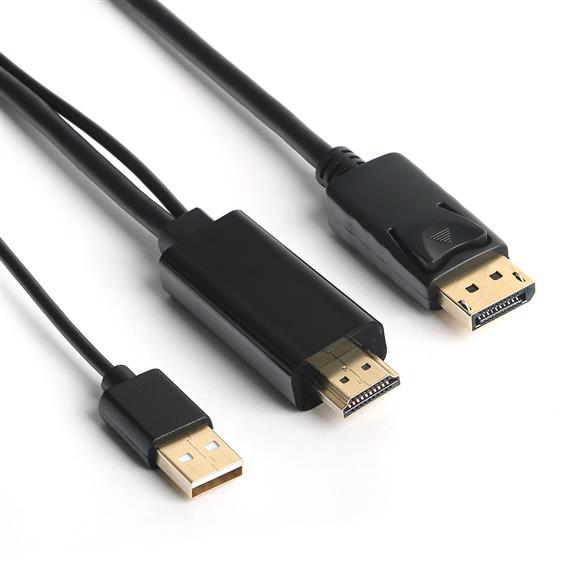 Dark DK-CB-AHDMIXDP2 HDMI to DisplayPort Dönüştürücü 2 Metre USB Güç Kablosu Destekli Kablo