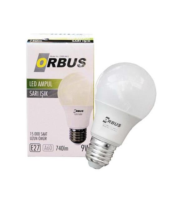 Orbus ORB-9WS 9W E27 840 Lm,3000K Sarı Işık Ra80 220-240V-50Hz