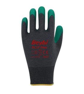 BEYBİ PL17 Flex 10 Beden Gri-Yeşil Polyesyter Likralı İpten Örülmüş Lateks Kaplı 12li Paket (3131X)