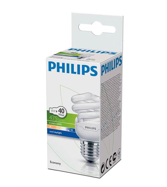 Philips Economy Twister 8w Cdl Beyaz Ampul e27 (406121)