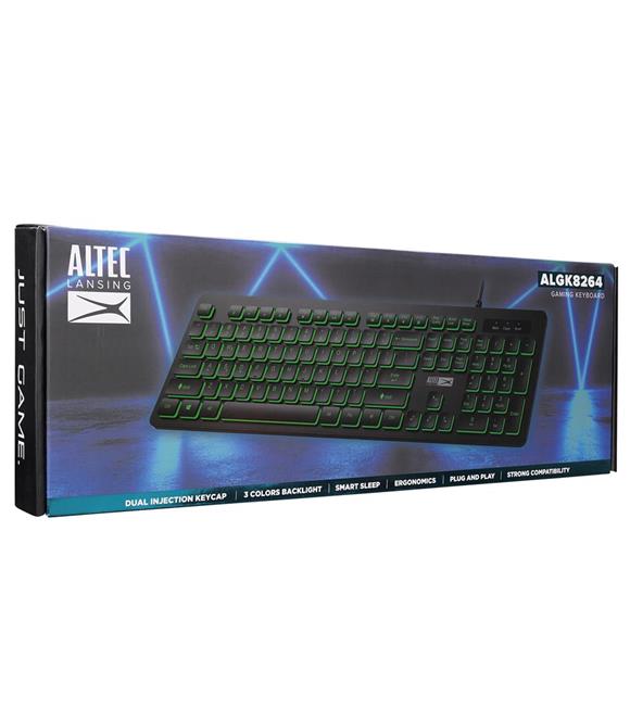 Altec Lansing ALGK8264 Siyah Usb 3 Renk Zemin Aydınlatmalı Q Multimedya Fonksiyonlu Gaming Klavye