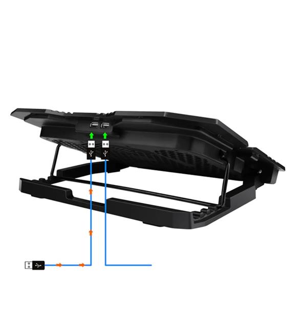 Frisby FNC-5235ST GS6 Notebook Soğutucu (6xFan) LCD Kontrol Panel Metal Izgara 5 Kademeli Yükseklik