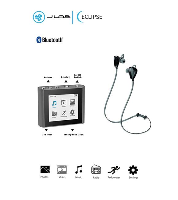 Eclipse Fit Clip Plus Bt Kulaklık Bluetooth 8gb Usb 2.0 Dijital Mp3