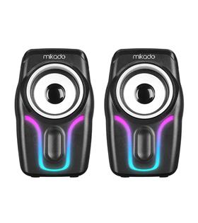 Mikado MD-S25 BOLD 2.0 Multimedia 3W-2 Siyah 6 Renk Modu ile USB RGB Işıklı Speaker