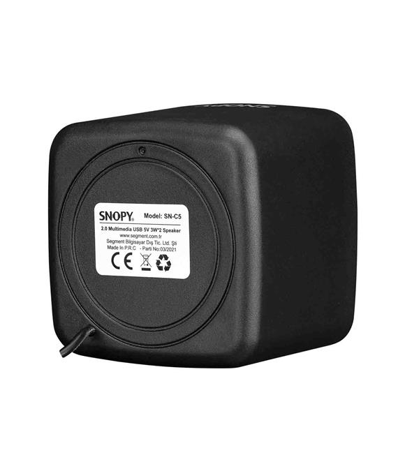 Snopy SN-C5 2.0 Multimedia USB 5V 3W-2 Siyah Speaker_4