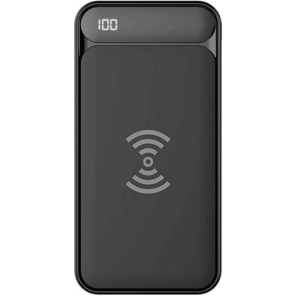 S-link IP-217W 10000mAh Powerbank 2 Usb Port Siyah Kablosuz LCD Ekranlı Taşınabilir Pil Şarj Cihazı