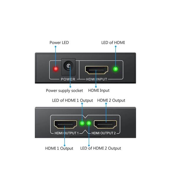 Nova NVC-HDSP2P HDMI 1-2 Splitter 1 Giriş 2 Çıkış