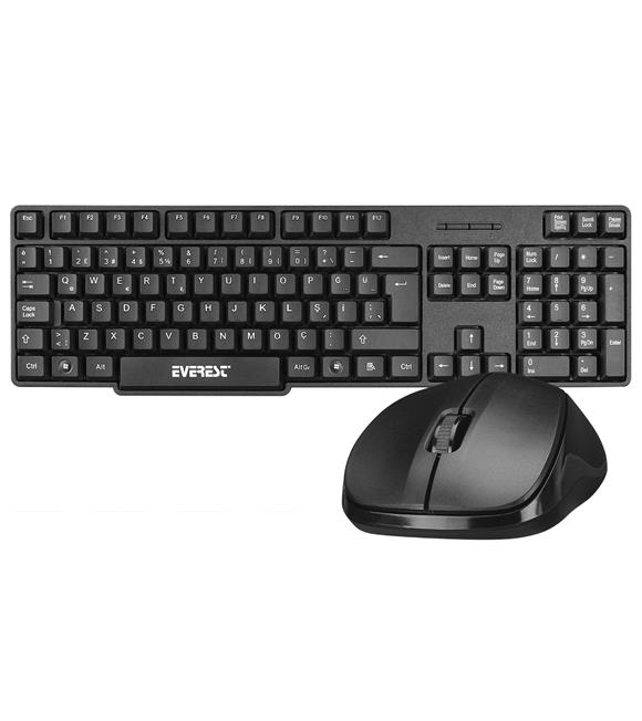 Everest KM-6852 Siyah Usb Kablosuz Combo Q Standart Klavye + Mouse Set
