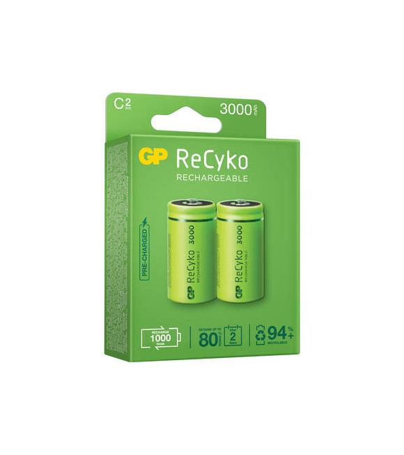 Gp 3000 mAh Orta Boy Şarjlı Pil 2 li Paket C Boy GP300CHCBMTR-2EB2