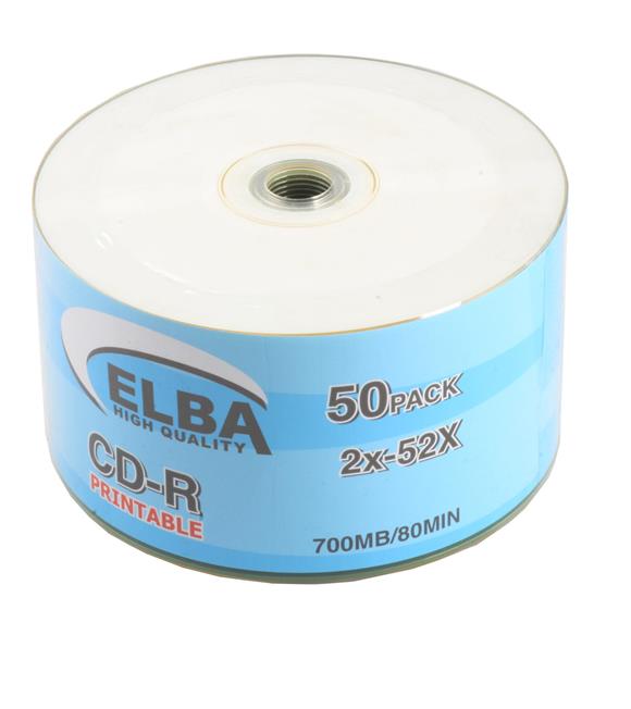 Elba CD-R 700MB-80MIN Printable 50li Shrink