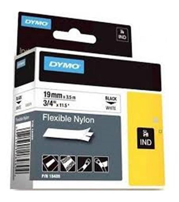Dymo RhinoPRO Esnek Naylon 19mmx3,5m Beyaz-Siyah