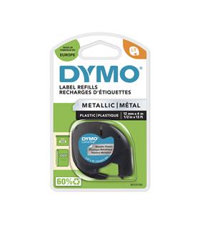 DYMO S0721730 LetraTag Metalik Şerit ( 12 mm x 4 mt ), Gri (59429) 91208 Kartuş Ve Toner
